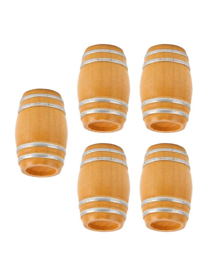 5pcs Miniature Wooden Beer Barrel Simulation Vintage 1:12 Dollhouse Wine Model for Accessories
