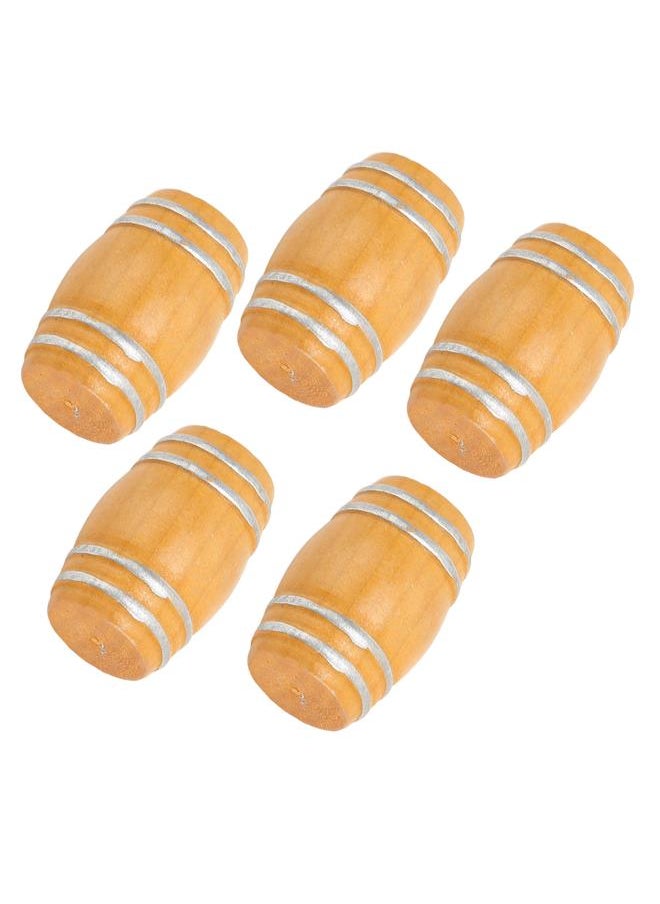 5pcs Miniature Wooden Beer Barrel Simulation Vintage 1:12 Dollhouse Wine Model for Accessories