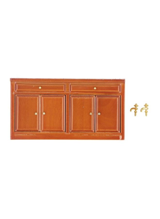 1: 12 Scale Dollhouse Sink Models Furniture Decorative Marble Miniature Kitchen Cabinet