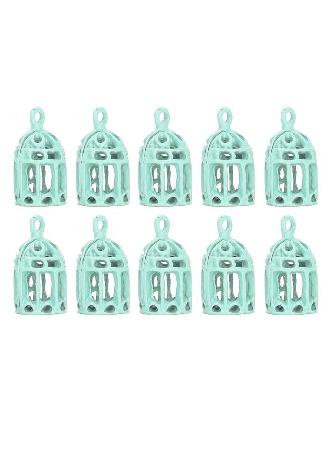 10PCS 1/12 1/6 Miniatures Bird Cage Mini Stainless Steel Dollhouse Decoration Blue