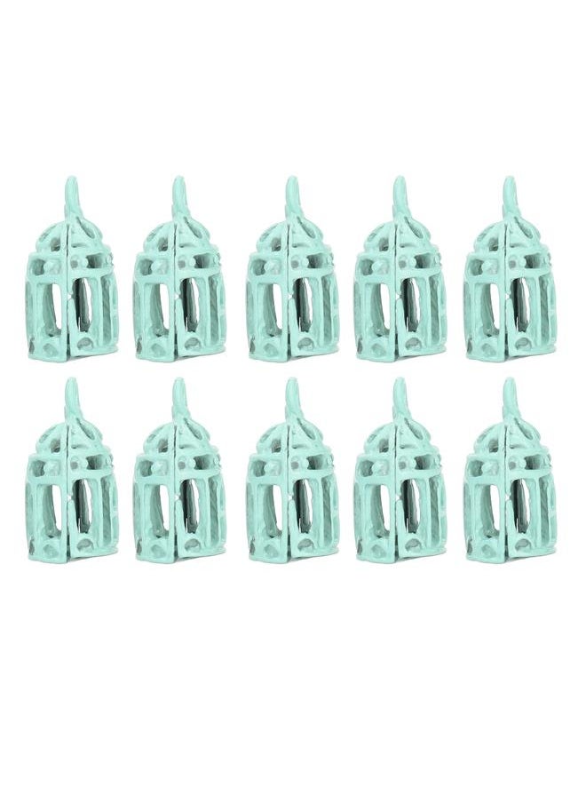 10PCS 1/12 1/6 Miniatures Bird Cage Mini Stainless Steel Dollhouse Decoration Blue
