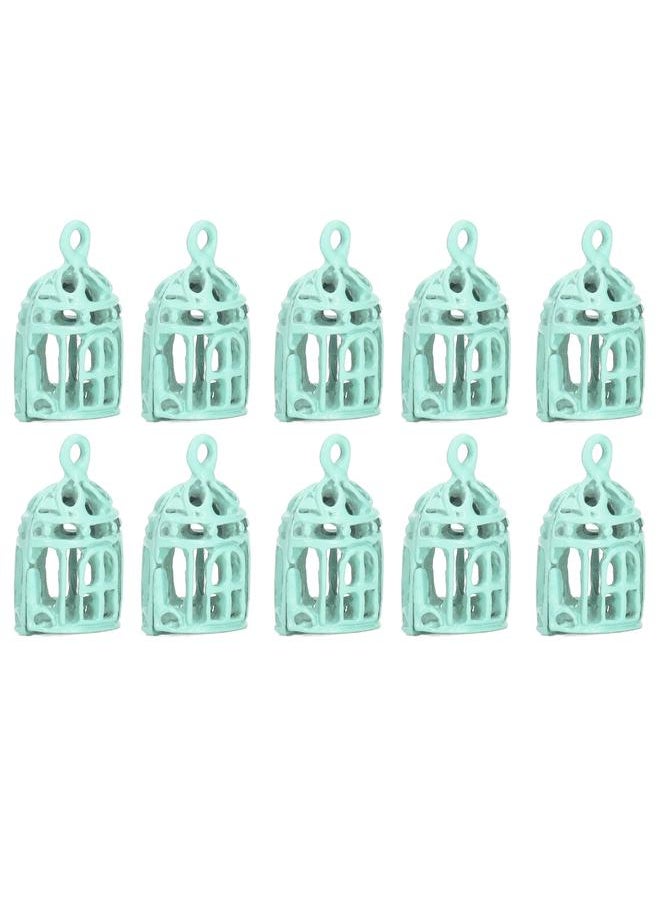 10PCS 1/12 1/6 Miniatures Bird Cage Mini Stainless Steel Dollhouse Decoration Blue
