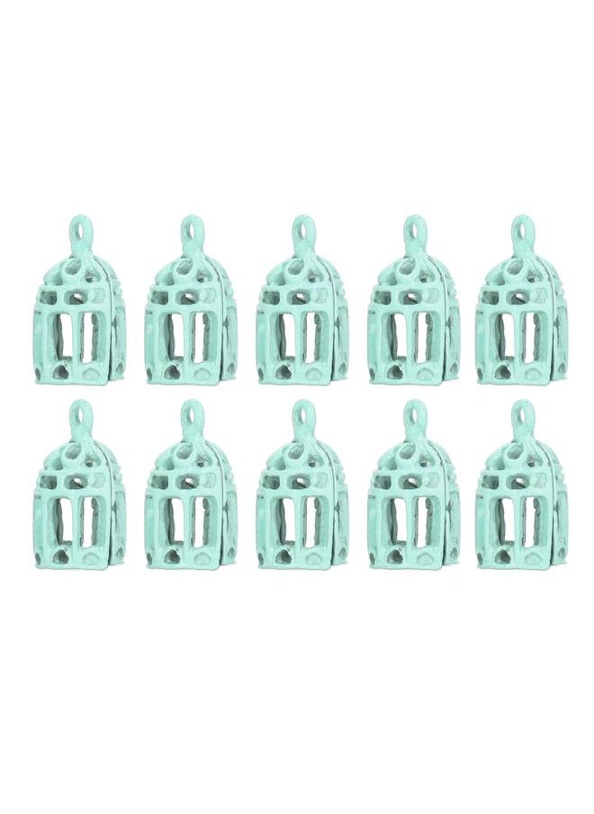 10PCS 1/12 1/6 Miniatures Bird Cage Mini Stainless Steel Dollhouse Decoration Blue