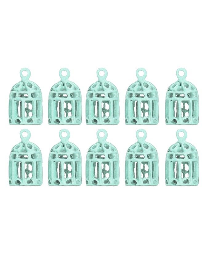 10PCS 1/12 1/6 Miniatures Bird Cage Mini Stainless Steel Dollhouse Decoration Blue