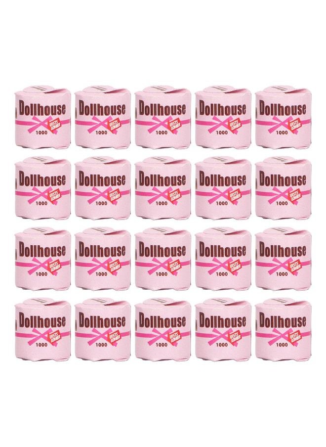 20Pcs Dollhouse Paper Towels Exquisite Realistic Portable 1:12 Miniature Scene Model Toilet for Doll House Pink