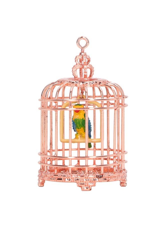 1/12 Metal Dollhouse Birdcage Miniature Bird Cage for 1/6 Decoration Photography Prop Rose Gold