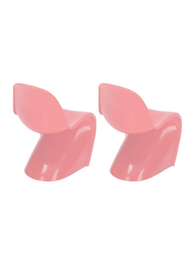 2pcs Miniature Chair 1/6 Scale Casual Cute Style DIY Small Plastic Material 14x9x8cm Doll House Toys for Ornaments Pink