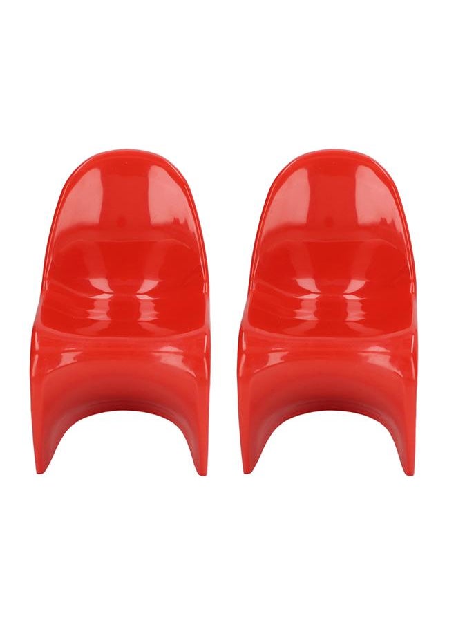 2pcs Miniature Chair 1/6 Scale Casual Cute Style DIY Small Plastic Material 14x9x8cm Doll House Toys for Ornaments Red