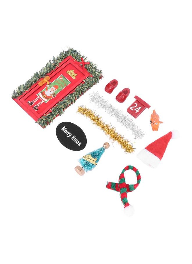 Dollhouse Christmas Decoration Set DIY Holiday Scene Model Toys for 1/12 1/6 Scale Doll House