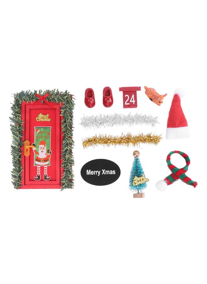 Dollhouse Christmas Decoration Set DIY Holiday Scene Model Toys for 1/12 1/6 Scale Doll House