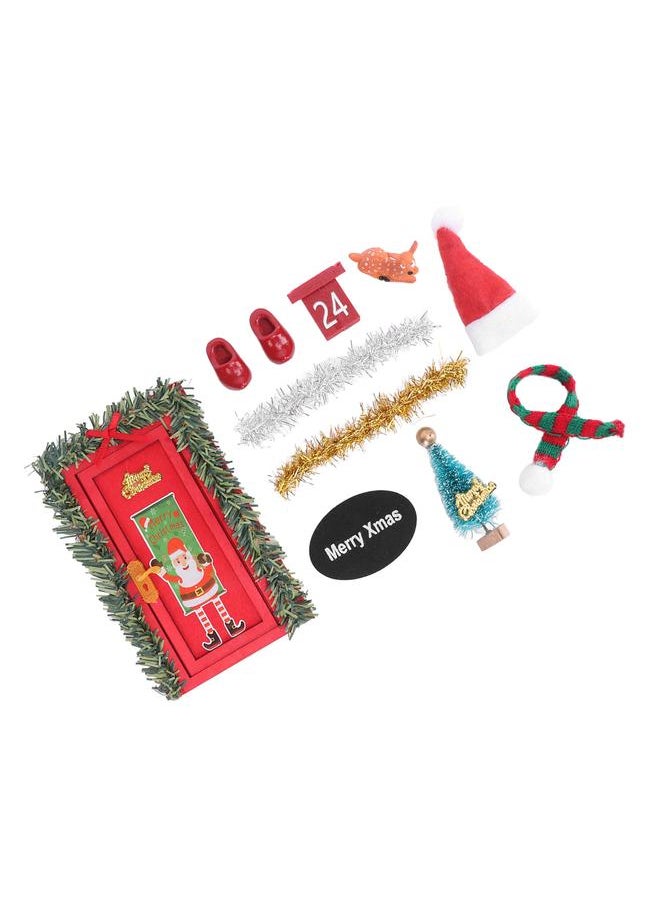 Dollhouse Christmas Decoration Set DIY Holiday Scene Model Toys for 1/12 1/6 Scale Doll House