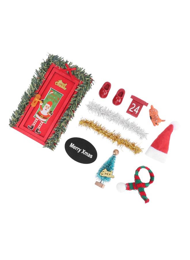 Dollhouse Christmas Decoration Set DIY Holiday Scene Model Toys for 1/12 1/6 Scale Doll House