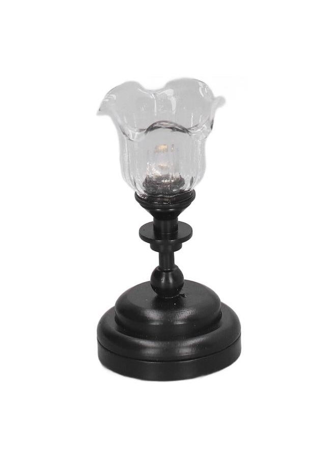 Miniature Dollhouse Ceiling Light 1/12 Scale Clear Glass Shade Lamp for Furniture Decoration