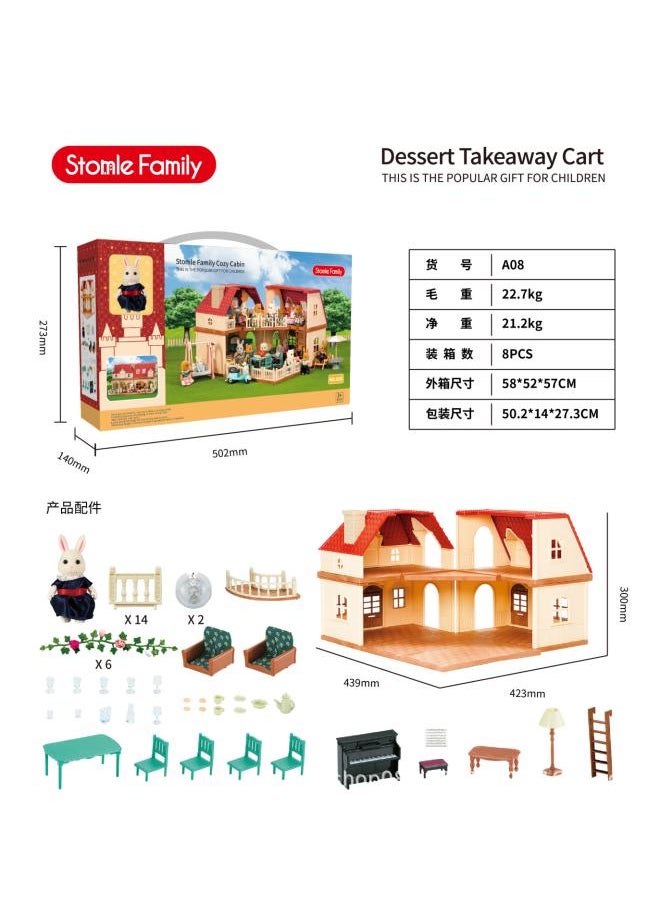 : 2 Dollhouse Mini Furniture Miniature Model Kitchen Scene Play House Toy Simulation Cabinet Tableware Hand Office