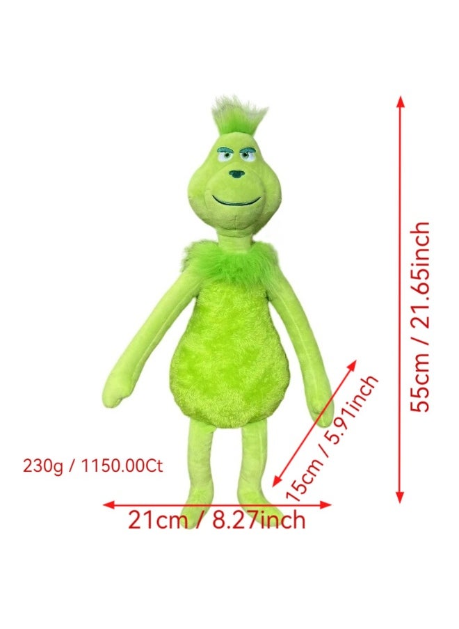 Grinch Plush Toy - Green Furry Monster Stuffed Animal