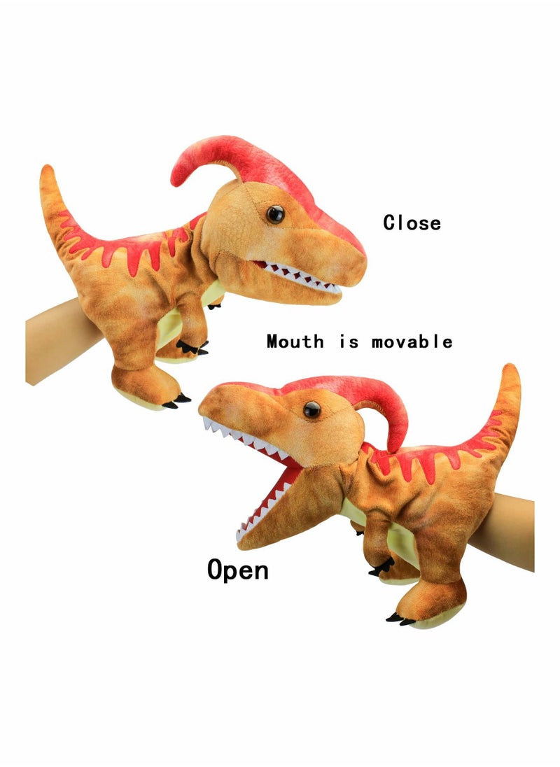 Dinosaur Hand Puppets, Paractenosaurus Jurassic World Stuffed Animal Cute Soft Plush Toy, Open Movable Mouth Finger Gift, Birthday Gifts for Kids, Creative Role Play