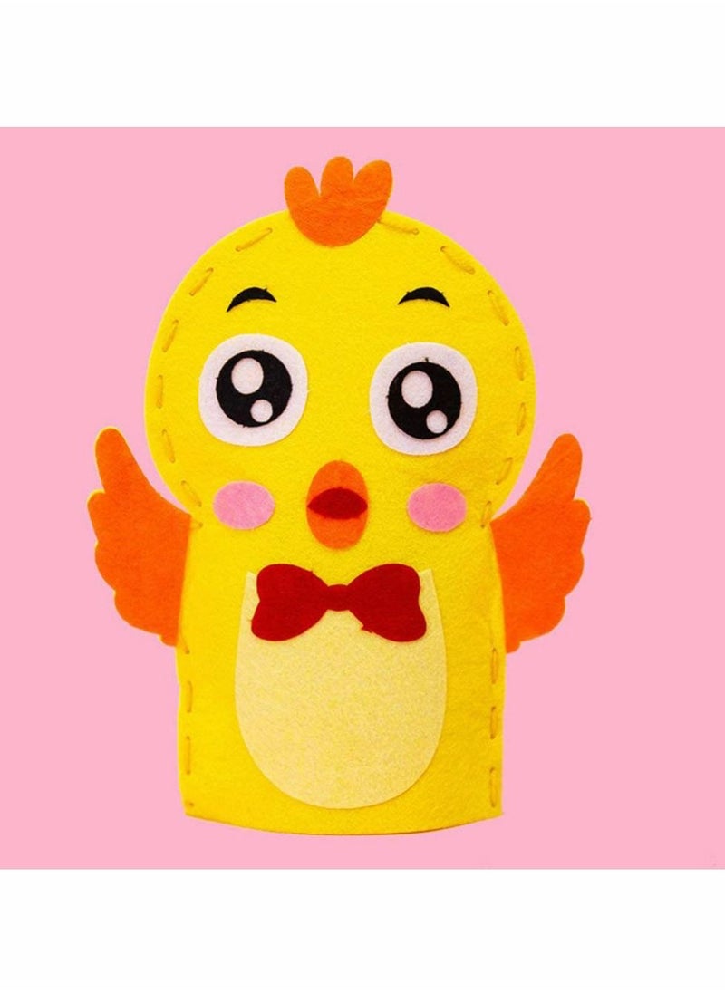 DIY Finger Puppets Dolls, 8 Pcs Hand Puppet Making Kit Felt Sock Set Animal Craft Creative Play Party Supplies for Kids (Mixed)