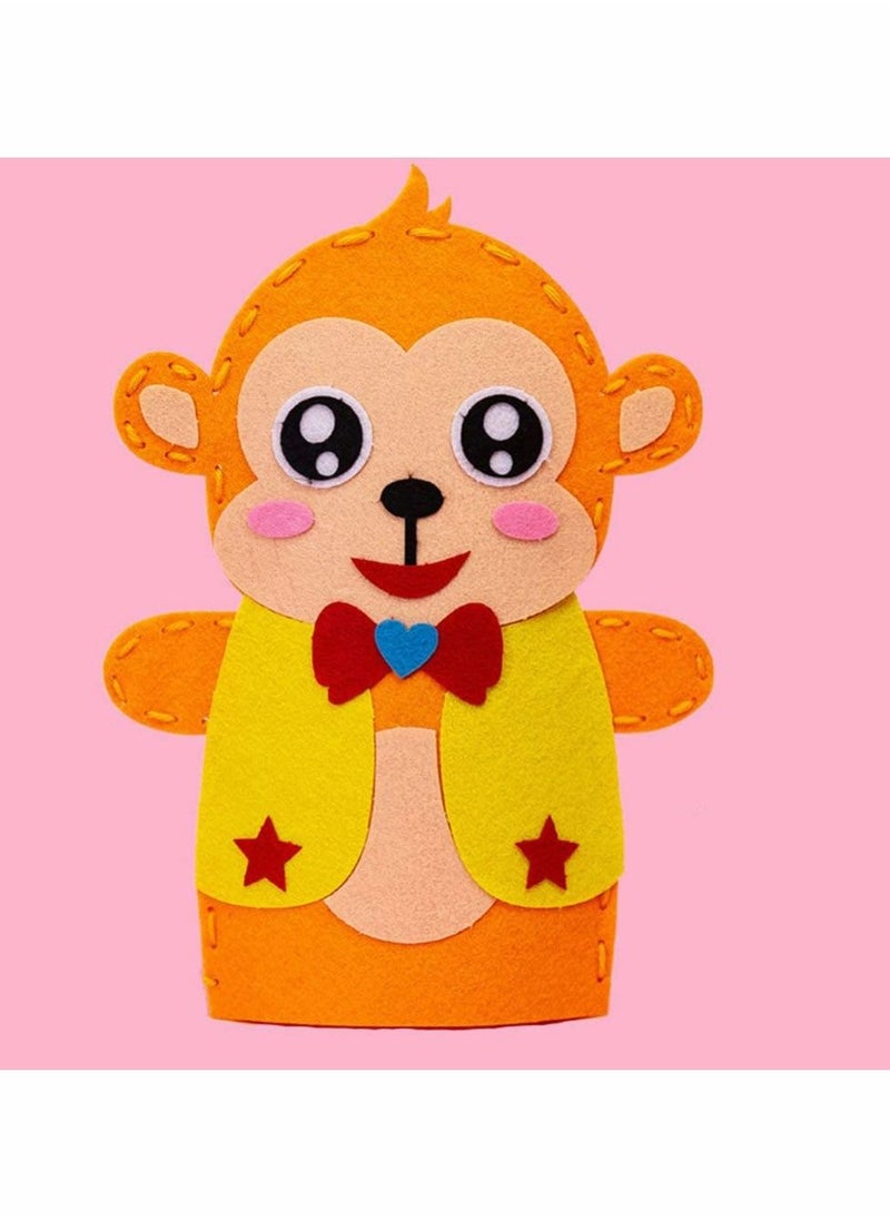 DIY Finger Puppets Dolls, 8 Pcs Hand Puppet Making Kit Felt Sock Set Animal Craft Creative Play Party Supplies for Kids (Mixed)