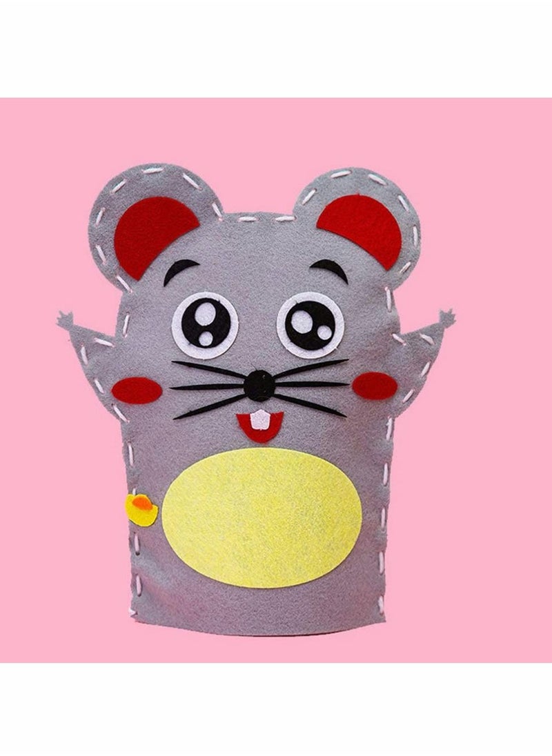 DIY Finger Puppets Dolls, 8 Pcs Hand Puppet Making Kit Felt Sock Set Animal Craft Creative Play Party Supplies for Kids (Mixed)