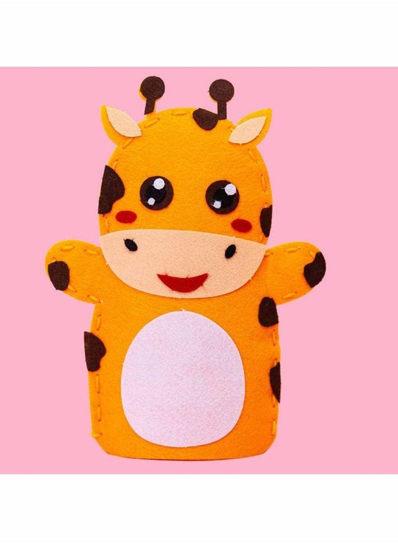 DIY Finger Puppets Dolls, 8 Pcs Hand Puppet Making Kit Felt Sock Set Animal Craft Creative Play Party Supplies for Kids (Mixed)
