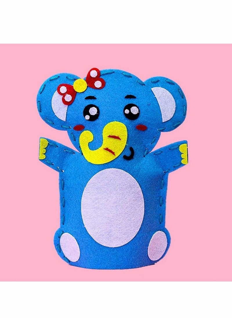 DIY Finger Puppets Dolls, 8 Pcs Hand Puppet Making Kit Felt Sock Set Animal Craft Creative Play Party Supplies for Kids (Mixed)