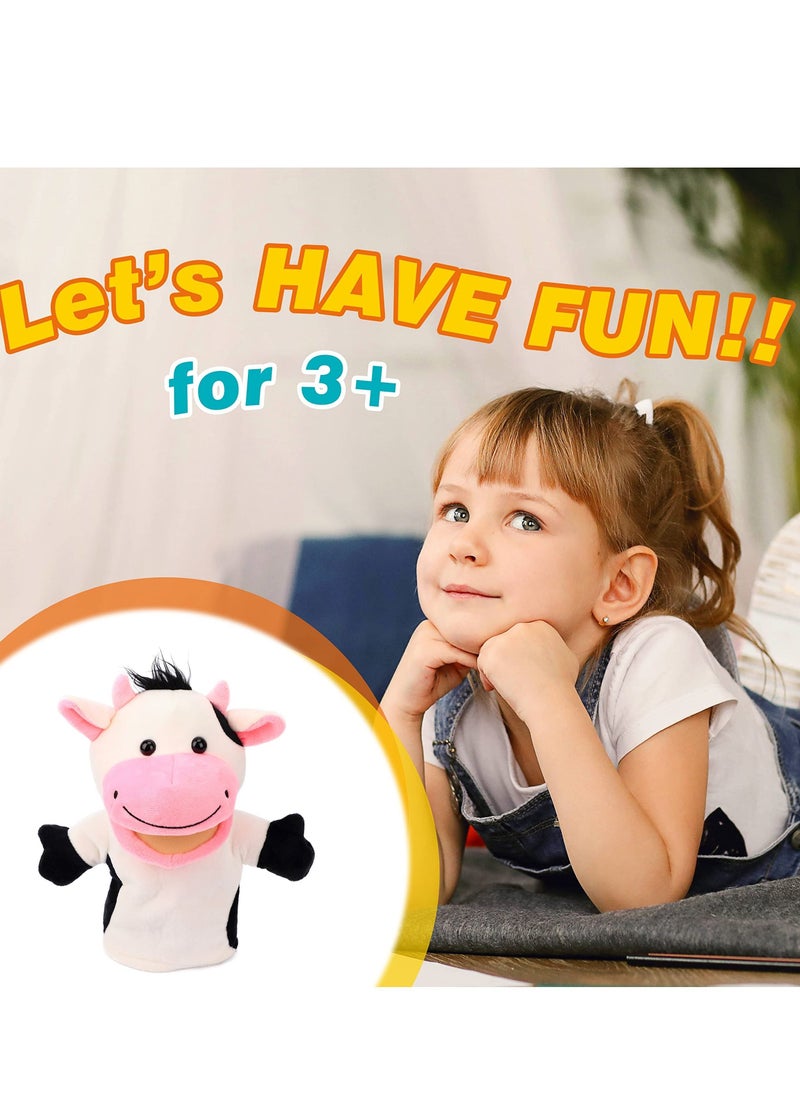 Hand Puppet with Movable Mouth and Arms Interactive Stuffed Animal Toy