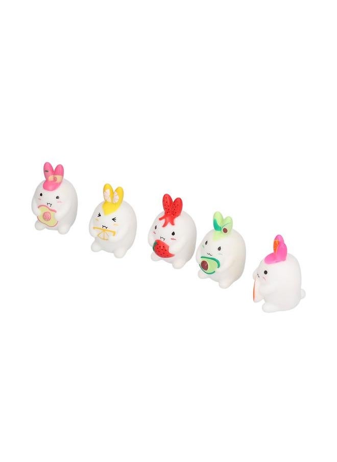 Rabbit Finger Puppets Silicone Relief Teether Pain Bath Animal Dolls for Toddlers