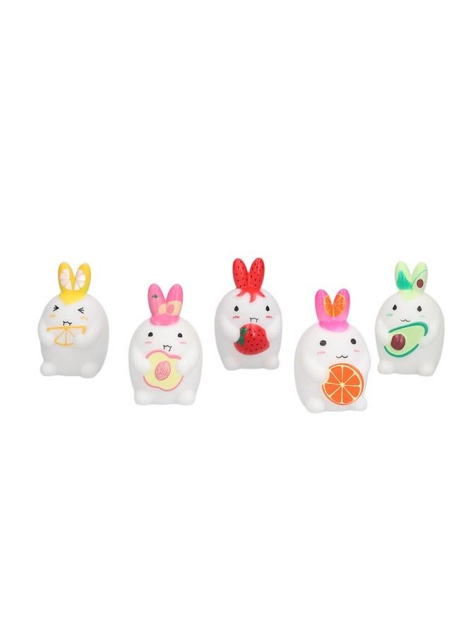 Rabbit Finger Puppets Silicone Relief Teether Pain Bath Animal Dolls for Toddlers