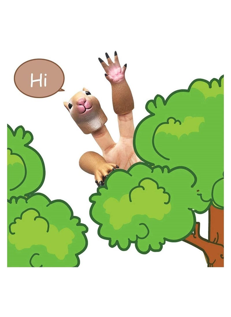 Squirrel Finger Hand Puppet Novelty Toys Doll Props Animal Gift for Kids, Party Cosplay Performance