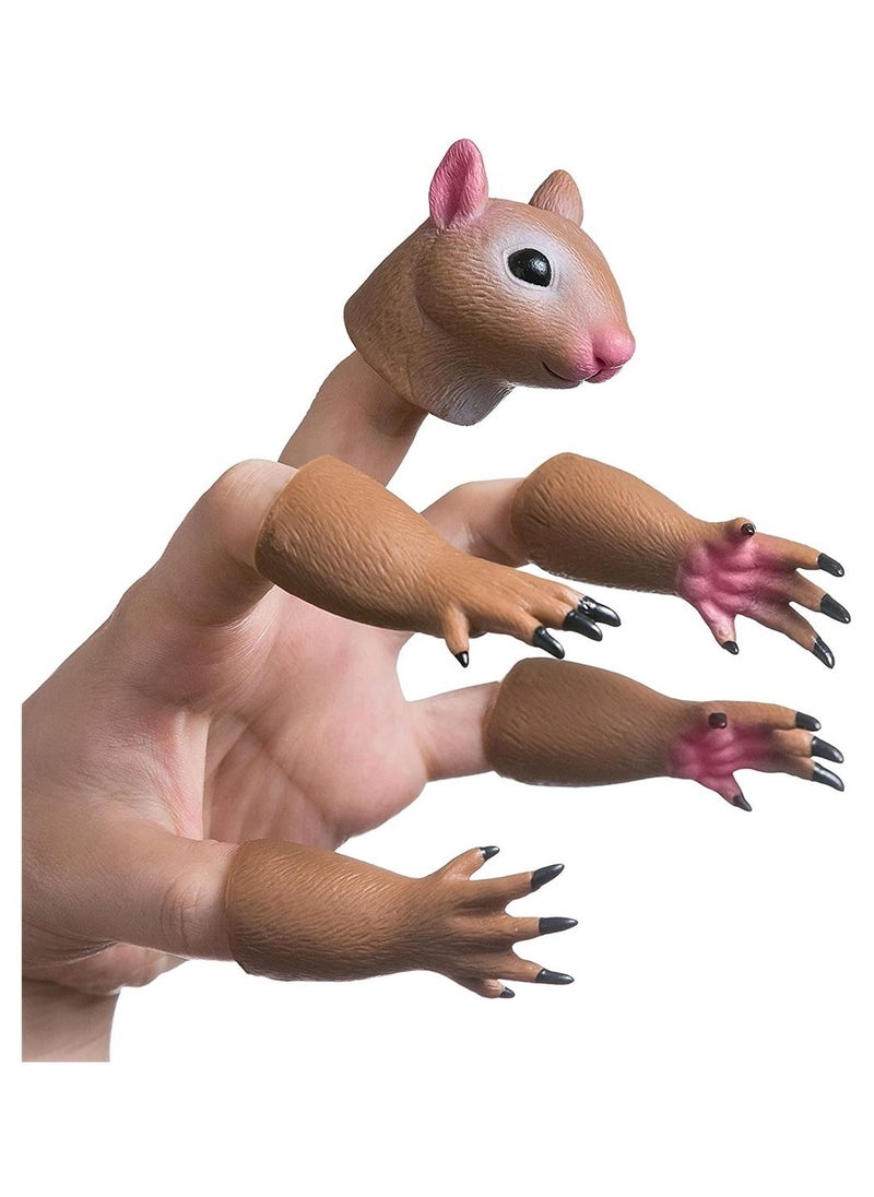 Squirrel Finger Hand Puppet Novelty Toys Doll Props Animal Gift for Kids, Party Cosplay Performance