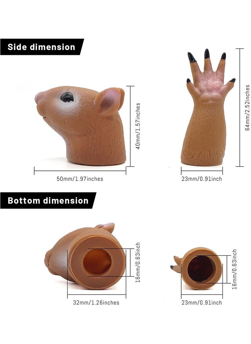 Squirrel Finger Hand Puppet Novelty Toys Doll Props Animal Gift for Kids, Party Cosplay Performance