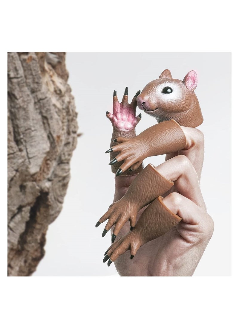 Squirrel Finger Hand Puppet Novelty Toys Doll Props Animal Gift for Kids, Party Cosplay Performance