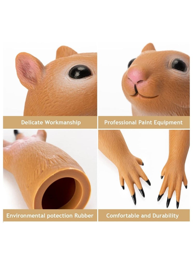 Squirrel Finger Hand Puppet Novelty Toys Doll Props Animal Gift for Kids, Party Cosplay Performance