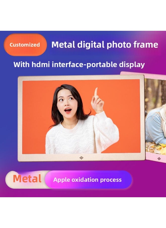 Metal 13/15 Inch Digital Photo Frame Hdmi Display Hd Screen Led Picture Player Electronic Photo Album-Color:13 Inch Haojin (with Hdmi Interface)