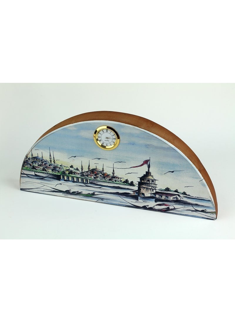 Walnut Accessory with Clock
