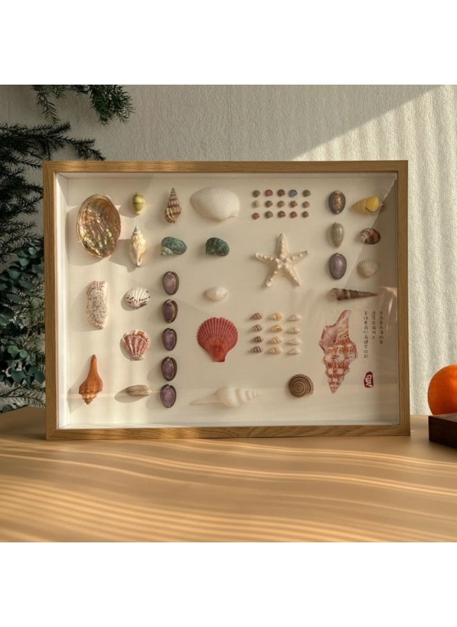 Wengkai Shell Three-dimensional Hollow Photo Frame Specimen Frame Diy Table Plant Clay Dried Flower Display Frame Frame Wooden-Colour:Square 8inch [inner Diameter 20*20cm]-walnut Color [hollow 5cm] Horizontal And Vertical Table