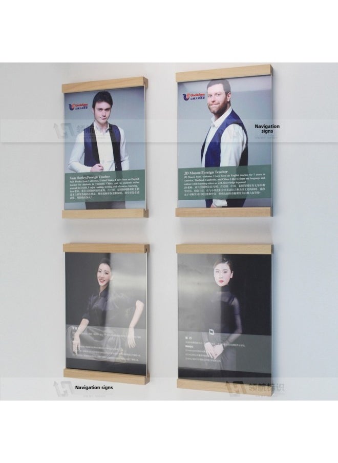 Jia Que Teacher Brief Introduction Photo Frame Acrylic Photo Frame Image Wall Teacher Wall School Coach Display Wall A4 Suspension Exhibition-Color:Inner Page A5: 210*150-vertical Style