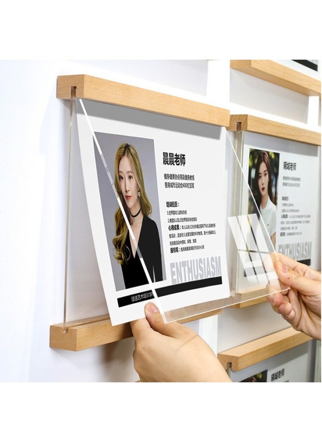 Jia Que Teacher Brief Introduction Photo Frame Acrylic Photo Frame Image Wall Teacher Wall School Coach Display Wall A4 Suspension Exhibition-Color:Inner Page A4: 297*210-vertical Style