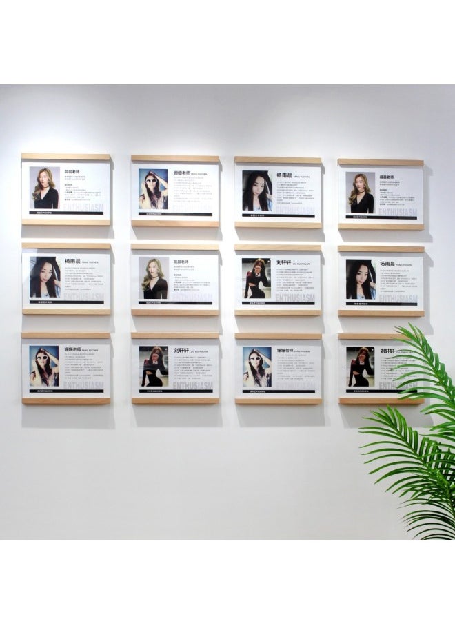 Jia Que Teacher Brief Introduction Photo Frame Acrylic Photo Frame Image Wall Teacher Wall School Coach Display Wall A4 Suspension Exhibition-Color:Inner Page A4: 297*210-vertical Style