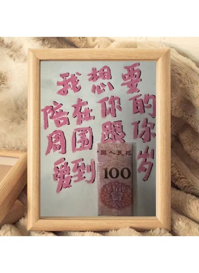 I Want To Accompany You Around And Love You To 100 Years Old Creative Photo Frame Confession Artifact Nepal Handmade Diy-Color:Too Small Lettering 7inch [17.8cm12.7cm]-lw00507—i Want 01 (excluding Banknotes)
