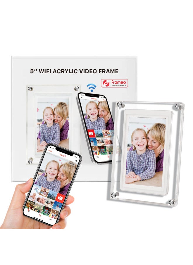 5 Inch IPS Screen WiFi Acrylic Digital Photo Frame Touch Screen Mobile Phone Remote Publishing System FRAMEO-Color:5inch Acrylic 1+32g Frameo Software (australian Regulations)