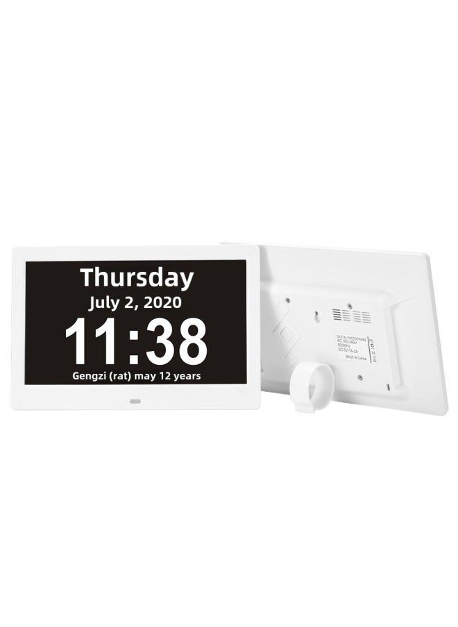 WiFi Intelligent Perpetual Calendar Electronic Clock Weather Forecast Hour Alarm Clock Medicine Reminder Wall Setting Table-Color:★133 White