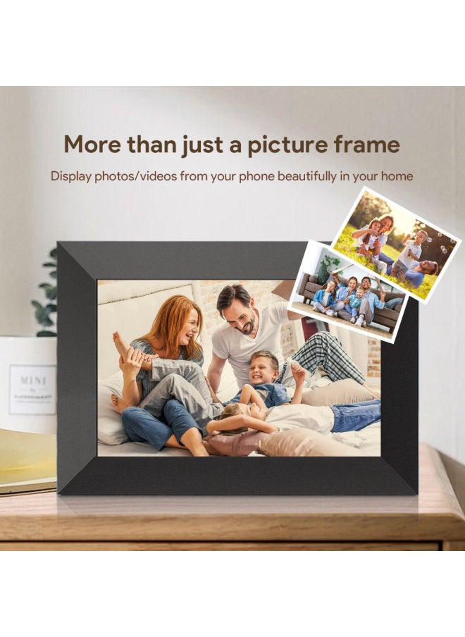 10 Inch 8 Inch 7 Inch Frameo Smart Digital Photo Frame Touch Screen Electronic Photo Album Mobile Phone APP Remote Transmission-Color:10inch With Wooden Frame (black, Ivory White, Wood Grain Color)