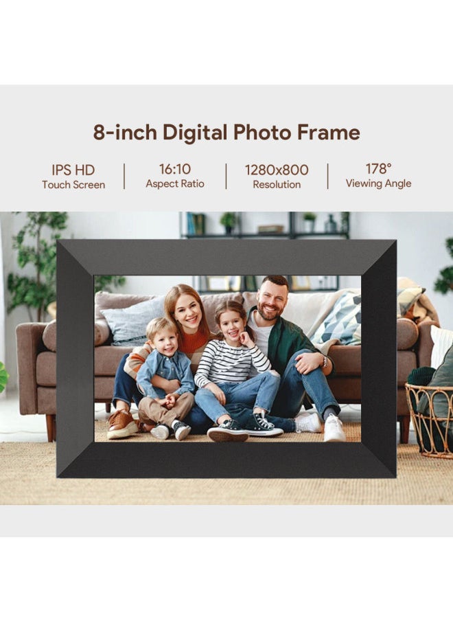 10 Inch 8 Inch 7 Inch Frameo Smart Digital Photo Frame Touch Screen Electronic Photo Album Mobile Phone APP Remote Transmission-Color:10inch With Wooden Frame (black, Ivory White, Wood Grain Color)