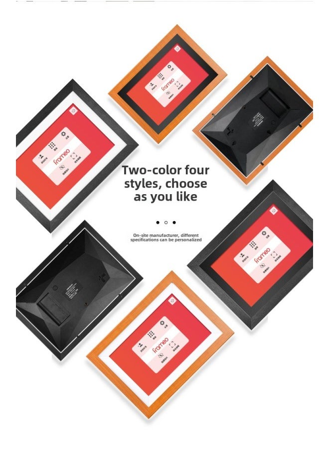 10 Inch 8 Inch 7 Inch Frameo Smart Digital Photo Frame Touch Screen Electronic Photo Album Mobile Phone APP Remote Transmission-Color:10inch With Wooden Frame (black, Ivory White, Wood Grain Color)