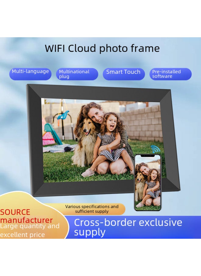 Cloud Digital Photo Frame Frameo Smart Touch 10.1 Inch Wifi Digital Picture Frame Intelligent Internet Connection-Color:10inch Frameo 32gb With Black Wooden Frame