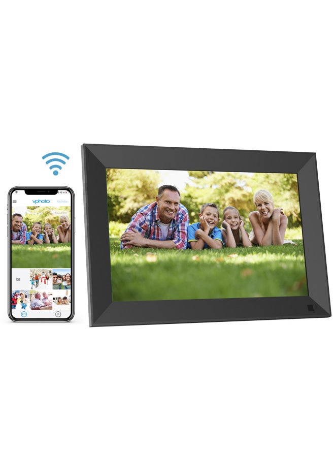 Cloud Digital Photo Frame Frameo Smart Touch 10.1 Inch Wifi Digital Picture Frame Intelligent Internet Connection-Color:10inch Frameo 32gb With Black Wooden Frame