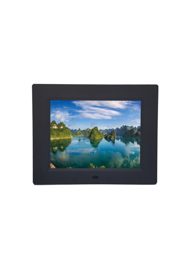 8-Inch Advertising Machine Multi-Function Electronic Photo Album Video Player High Brightness Large Font Support Video Play-Color:black English Rules