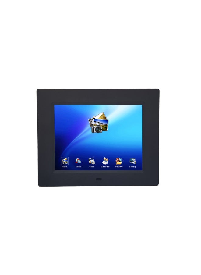 8-Inch Advertising Machine Multi-Function Electronic Photo Album Video Player High Brightness Large Font Support Video Play-Color:black English Rules
