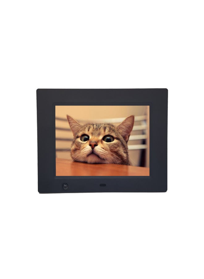 8-Inch Advertising Machine Multi-Function Electronic Photo Album Video Player High Brightness Large Font Support Video Play-Color:black English Rules